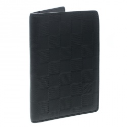 Pre Owned Louis Vuitton Black Damier Infini Leather Passport Cover 
