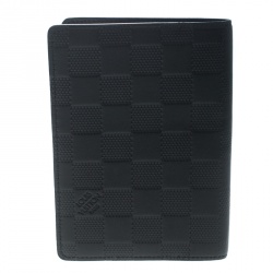 Pre Owned Louis Vuitton Black Damier Infini Leather Passport Cover 