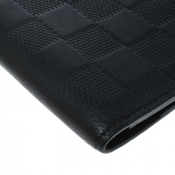 Pre Owned Louis Vuitton Black Damier Infini Leather Passport Cover 