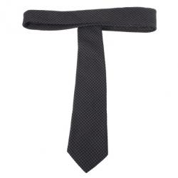 Pre Owned Louis Vuitton Black Silk Petit Damier Tie