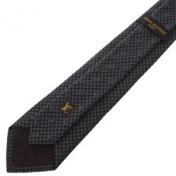 Pre Owned Louis Vuitton Black Silk Petit Damier Tie
