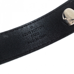 Pre Owned Louis Vuitton Hockenheim Monogram Canvas Silver Tone Bracelet