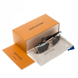Pre Owned نظارة شمسية لوي فيتون وايفارر ZO999U فضية سوداء