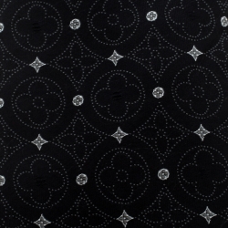 Pre Owned Louis Vuitton Black Monogram Patterned Silk Jacquard Tie