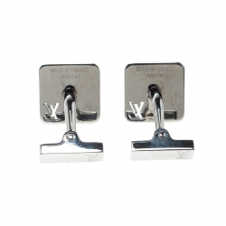 Louis Vuitton Champs Elysees Textured Silver Tone Cufflinks