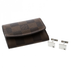 Louis Vuitton Champs Elysees Textured Silver Tone Cufflinks