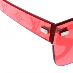 Pre Owned نظارة شمسية شيلد لوي فيتون × سوبريم Z0985U سيتي ماسك حمراء