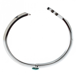Louis Vuitton VVV Silver Tone Hinged Cuff Bracelet