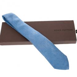 Pre Owned Louis Vuitton Blue Monogram Petit Damier Tie