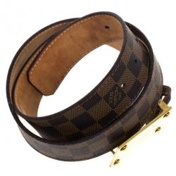 Pre Owned Louis Vuitton Damier Ebene Inventeur Belt
