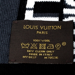 Louis Vuitton Black & Grey Wool Article de Voyage Wool Scarf