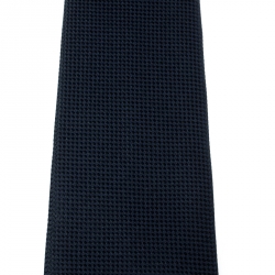 Pre Owned Louis Vuitton Navy Blue Geometric Pattern Silk Woven Classic Tie