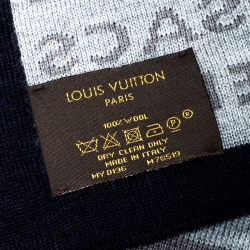 Louis Vuitton Grey Wool Article de Voyage Wool Scarf