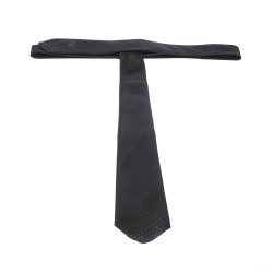 Pre Owned Louis Vuitton Black Silk Monogram Tip Skinny Tie