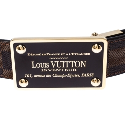 Pre Owned  حزام لوي فيتون بوجهين دامييه إيبين 90 سم