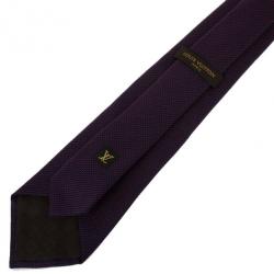 Pre Owned Louis Vuitton Purple Silk Tie