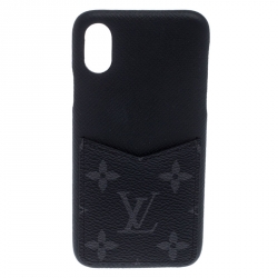 Louis Vuitton Iphone Xs Case Monogram Eclipse Foliage
