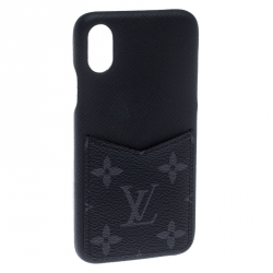 Louis Vuitton Black Monogram Eclipse Leather Xs Iphone Case