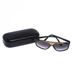 Pre Owned Louis Vuitton Black Gold/ Black Gradient Z0105W Evidence Aviator Sunglasses
