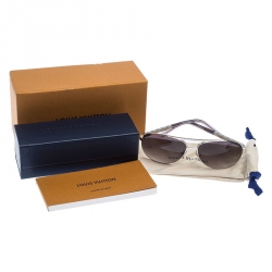 مملوكة مسبقًا Louis Vuitton Silver/Grey Gradient Z0340U Attitude Pilote Aviator Sunglasses