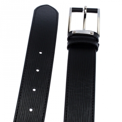 Pre Owned Louis Vuitton Black Epi Leather Buckle Belt 100CM