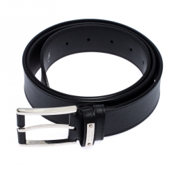 Pre Owned Louis Vuitton Black Epi Leather Buckle Belt 100CM
