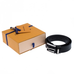 Pre Owned Louis Vuitton Black Epi Leather Buckle Belt 100CM