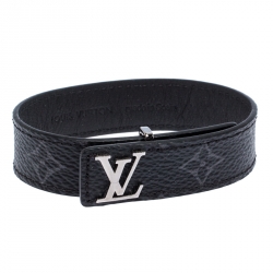 Louis Vuitton Black, Grey LV Slim Bracelet 21