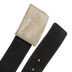 مملوكة مسبقًا Louis Vuitton Black Jeans Calf Leather Belt 95 CM