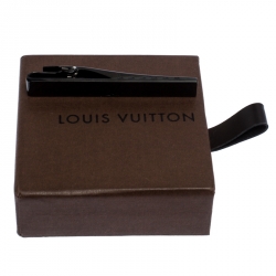 مملوكة مسبقًا Louis Vuitton Champs Elysées Textured Black Tone Tie Bar