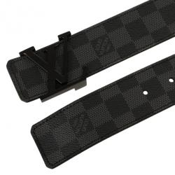 Pre Owned Louis Vuitton Damier Graphite Initials Belt 95 CM