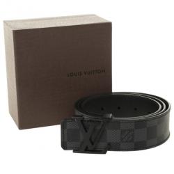Pre Owned Louis Vuitton Damier Graphite Initials Belt 95 CM