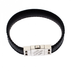 Louis Vuitton Black Damier Graphite Canvas & Leather Pull It Reversible Bracelet
