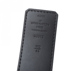 مملوكة مسبقًا Louis Vuitton Grey Eclipse Monogram Canvas Initials Belt Size 110CM