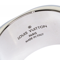 Pre Owned Louis Vuitton Monogram Silver Tone Band Ring Size L