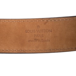 Pre Owned حزام لوي فيتون بحروف أولى جلد ايبي أسود 95 سم