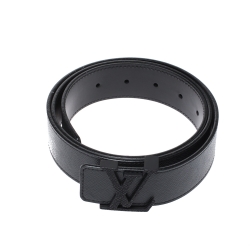 Louis Vuitton LV Initiales 35MM Taiga Leather Waist Belt - Black