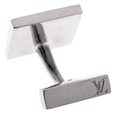 Louis Vuitton Damier Motif Silver Tone Cufflinks 