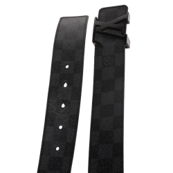 Pre Owned Louis Vuitton Damier Graphite Canvas Initiales Belt 90CM