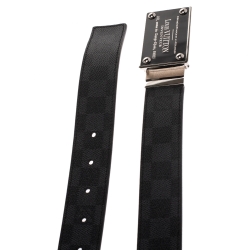 Pre Owned Louis Vuitton Damier Graphite Canvas Reversible Inventeur Belt 95CM