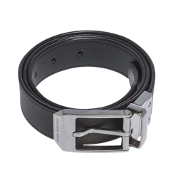 Pre Owned Louis Vuitton Black/Brown Leather Reversible Buckle Belt 85CM