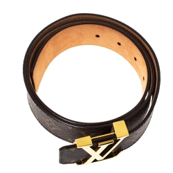 Pre Owned Louis Vuitton Mongoram Canvas Initiales Buckle Belt 90CM