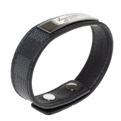 Pre Owned سوار لوي فيتون بادج شعار كانفاس غرافيتي دامييه