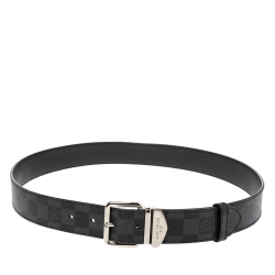 Pre Owned Louis Vuitton Damier Graphite Canvas Buckle Belt 90CM