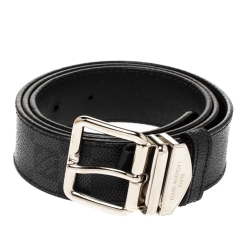 Pre Owned Louis Vuitton Damier Graphite Canvas Buckle Belt 90CM