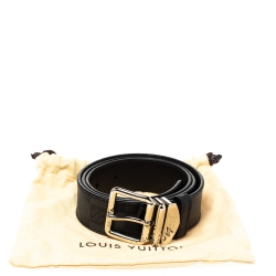 Pre Owned Louis Vuitton Damier Graphite Canvas Buckle Belt 90CM
