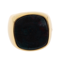 Pre Owned Louis Vuitton Gold Tone Maison Fondée en 1854 Signet Ring M