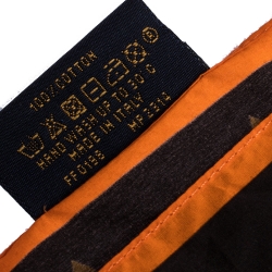 Pre Owned Louis Vuitton Brown & Orange Monogram Solar Ray Cotton Bandana 