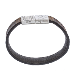 Pre Owned Louis Vuitton Brown Damier Ebene Pull It Bracelet