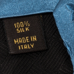 مملوكة مسبقًا Louis Vuitton Teal Blue Monogram and Check Jacquard Silk Tie